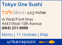Tokyo One Sushi on Urbanspoon