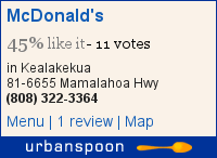 McDonald's on Urbanspoon
